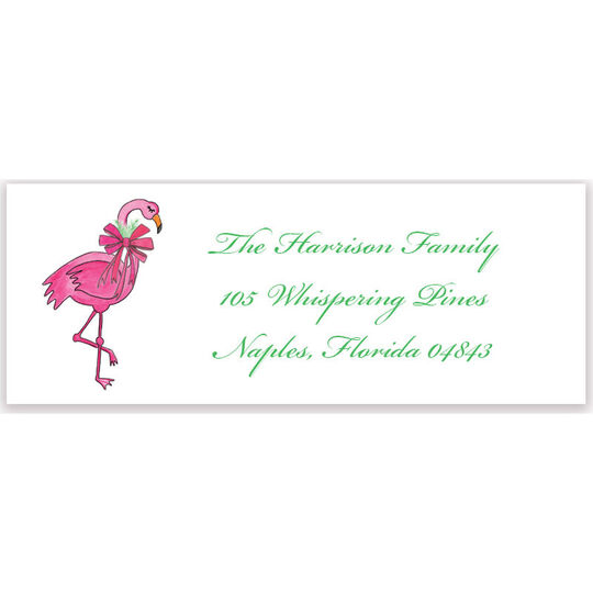 Holly Flamingo Return Address Labels